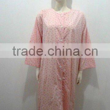 nightwear long cotton-polyester ladies pajamas