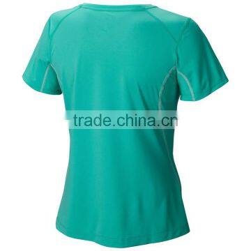 Good Quality Colorful Plain v Neck Wholesale Short Sleeve Women t Shirt photo-5