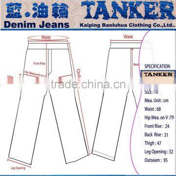 T1144K-2 Medium Indigo Kids Boys Girls Handcraft Pants Trousers Wrinkle Slim Jeans photo-5