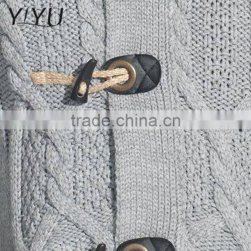 Latest Designs Man Fleece Lined Wool Top Cable Knit Cardigan Sweater With Hooded photo-5