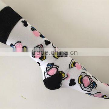 Hot Selling Crew Length Novelty Fashion Fancy Vivid Color Cute Woman Cotton Dress Tube Sock