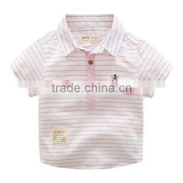 Custom Logo Short Sleeve Boy Kids Stripe Shirt photo-4