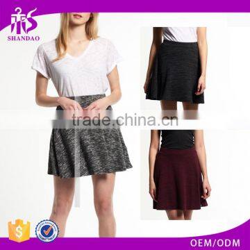 2016 China MAnufacturer Shandao New Facy Design Women Casual Summer Short Ruffle High Waist Yarn Dyed Cotton A Line Skirt