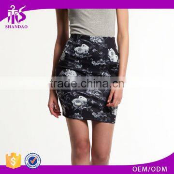 High Quality Guangzhou Shandao Women Sexy Style Summer New Bodycon Mini Short Flower Printed Cotton Models Of Skirts