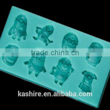 High Quantity Eco-friendly Minions shape silicone chocolate mould,soap mold,diy cake mould