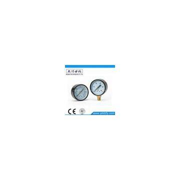 Black steel case center back connection pressure gauge