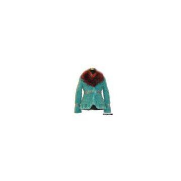 Sell Women's Rabbit Fur Coat With Raccoon Fur Collar