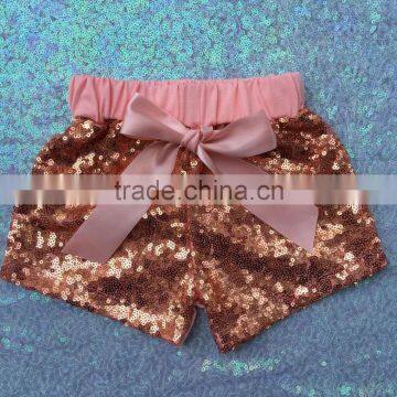 Champagne Pink PEACH Sparkle Sequin SHORTS girls birthday outfit Rose gold Infant toddler baby girl short