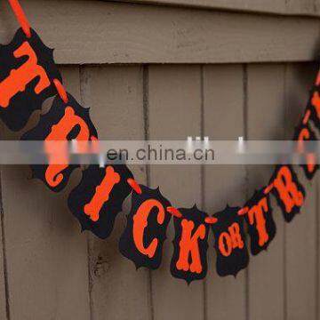 Orange TRICK or TREAT banner for Halloween Decoration