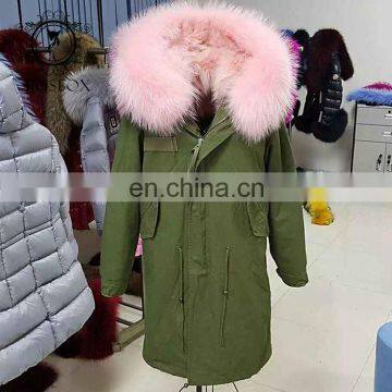 high grade nature patchwork fox fur winter parka wholesale women overcoat turkey