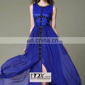 Blue Sexy Short Sleeveless Women Dress