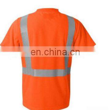 Safety Orange Lime Microfiber T-Shirt Policy Safety T-shirt Reflective Safety Short Sleeve T-Shirt HIGH VIZ photo-2