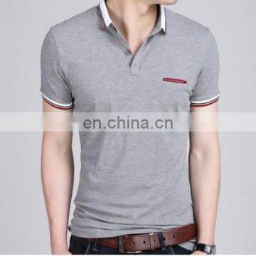 2016 Fashion New Design Solid Color Men's Short Sleeve Polo T Shirt Slim T-shirt With Chest Pocket photo-4