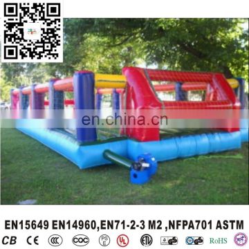 Inflatable soap soccer volleyball pitch with air mattress