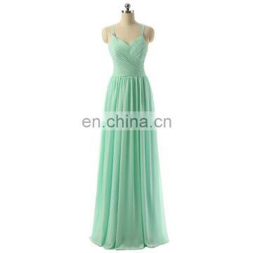 Cheap Wedding Dress 2016 Bridesmaid Dress Long Spaghetti Strap Lace-up Back Vestido De Festa De Casamento Abendkleider