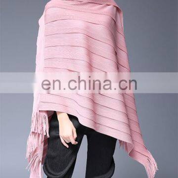 Personalized Layer Pleated Design Loose Women Big Size Pleated Tops With Tassels Hem photo-6