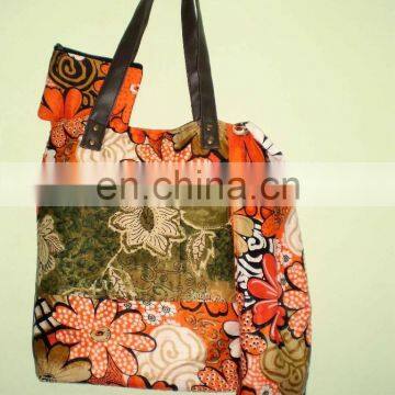 Cotton Floral Printed Canvas Bag,Cotton Canvas Handbag Beach Bags photo-4