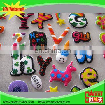 colorful plastic letters and animals foam sticker