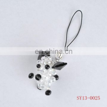 cristal beads animal keychain