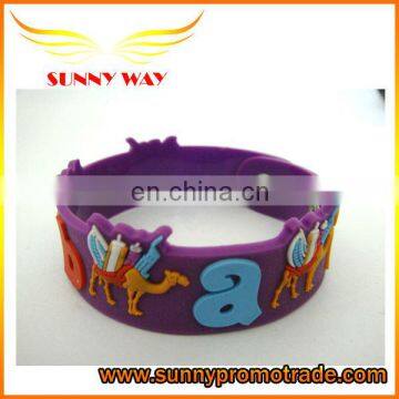 popular embossed logo soft pvc wristband