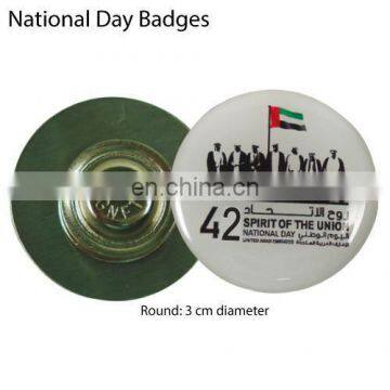 Cheap Promotional Round Metal Uae Magnet Pins