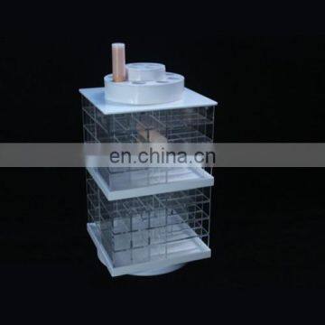 Custom high quality rotating acrylic cosmetic makeup display lipstick stand holder for Retail store spinning lipstick tower