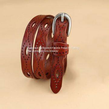 Wholesale High Quality New Design Fashion Woman Jeans Dress Pants Casual Ladies Leather Belt photo-2