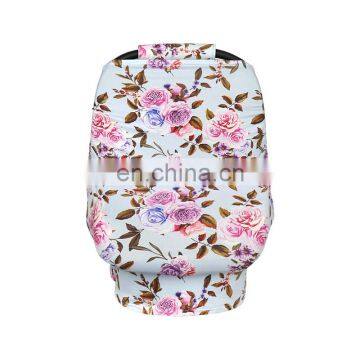 Colorful floral pattern newborn car seat cover beautiful blooming flower pattern sun shading