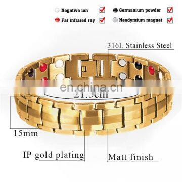 Healthcare Germanium Negative Stainless Bio Magnetic Bracelet Pain Relief Energy Bracelet photo-7