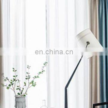 Modern european simple style solid thick cotton linen fabric hotels rooms bedroom livingroom blackout curtain for windows