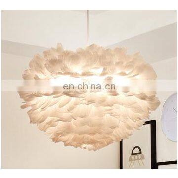 Feather Shade Chandelier Lighting White Indoor Ceiling Hanging Pendant Lights photo-2
