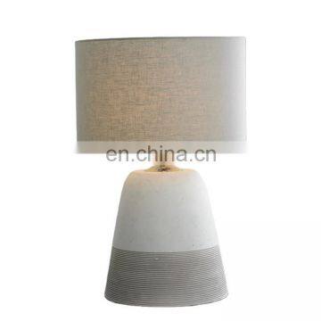 Good Quality Home Decor Wholesale Cheap Cement Two Tone Vintage White Table Bedside Lamp for Hotel Nightstand photo-2