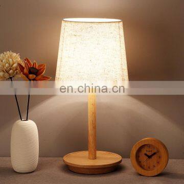 Cross-border Nordic bedroom wooden table lamp led creative log warm decorative table lamp solid wood bedside Japanese table lamp