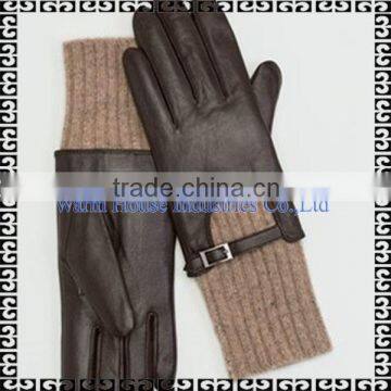 2016 New Fashion Ladies Gloves Green Gloves Green Winter Ladies Importers of Sex Girls Leather Gloves