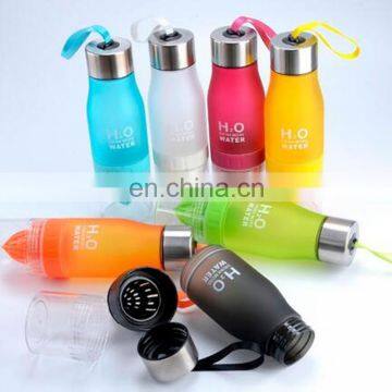 H2O 650ml Water Bottle Plastic Fruit Bottle Drink Outdoor Sports Juice lemon Cup