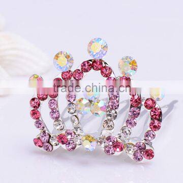 Fashion Crystal Rhinestone Silver Gold Hair Accessories Bridal Plastic Tiara