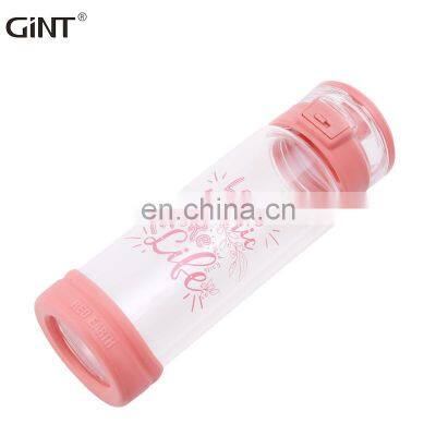 GINT New Desgin Double Wall 370ml Glass Water Bottle With Pattern photo-4