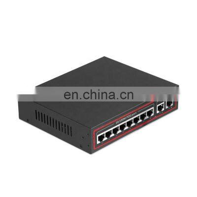 10 Ports 10/100Mbps Over Ethernet Network Switch 8 Poe Switch Injector For Ip Camera