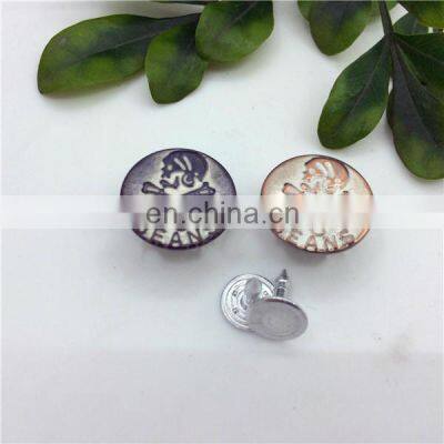 Woman Branded Metal Bronze Denim Custom Made Jeans Skull Buttons/Botones For Denim