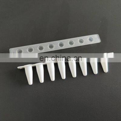 Laboratory 8 Strips 0.1ml Micro Centrifuge White 0.2ml 8-strip PCR Tubes With Flat Cover photo-2