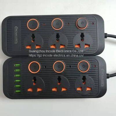 EU Standard Power Socket Surge Protector With Individual Switch USB Outlet A04 photo-2