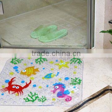 Colorful square plastic anti-slip bath logo mat