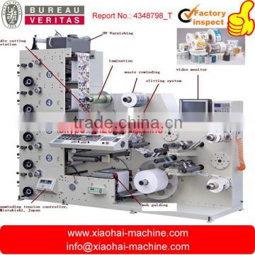 label printing machine with corona, 5 IR dryers , Hot Air, lamination, die cutter, matrix remover, slitter