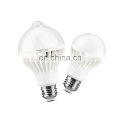 E27 Motion Detected Lamp 12W A19 Del Sensor De Movimiento Led Bulb With Sensor