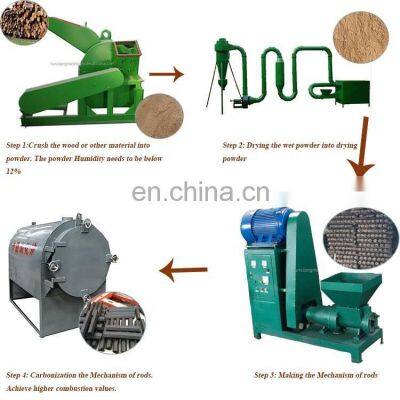 Wood coal dust powder mini bamboo charcoal stick briquette making extruder machine