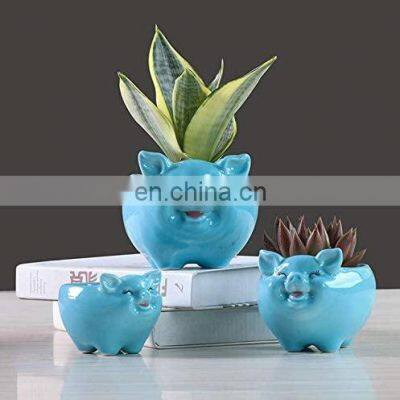 Cheap Silicone Biodegradable Railing Head Pots Animal Artificial Flowers Decoration Ceramic Flower Pot