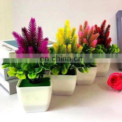 Home Decor Artificial Flower Grass Potted Artificial Faux Plants Plastic Flowers Household Wedding Spring Summer