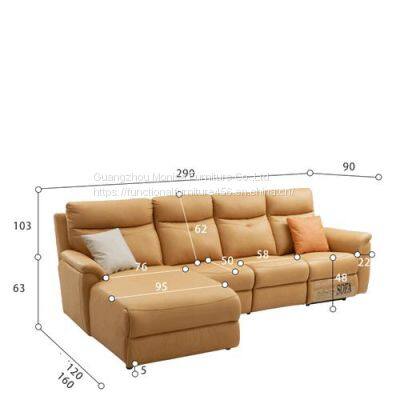 Space Capsule Wash-Free Technology Cloth Chaise Longue Combination Sofa Living Room Theater Minimalist Corner L-Shaped Sponge Fabric Sofa photo-5