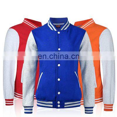 Baseball lettermen varsity jacket for men with leather sleeve custom embroidery patched logo