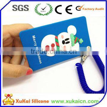 credit card/id card silicone holder with Bungee Cord